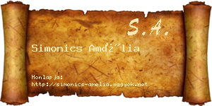 Simonics Amélia névjegykártya